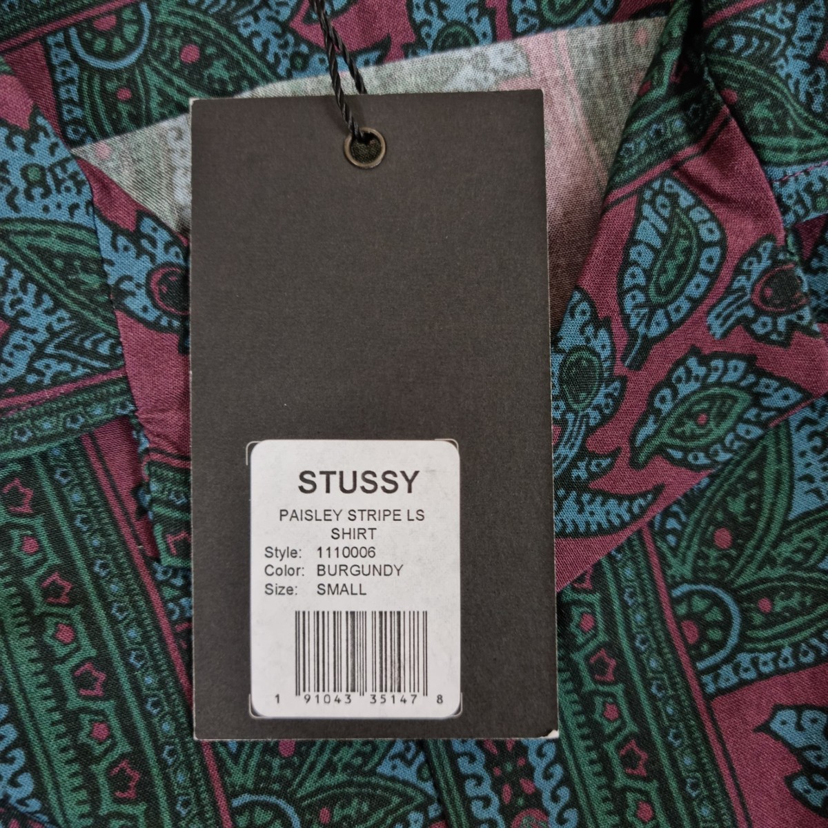 Mens Stüssy Paisley Stripe Long Sleeve Shirt | eBay