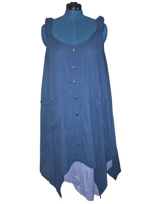 Harem Pants Co. Cotton Midi Dress Lagenlook Artsy Asymmetrical Layered Size 2X