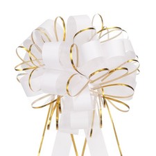 5pcs 6 Inch Large Big Pull Bow Car Gift Wrapping for Wedding Baskets, White