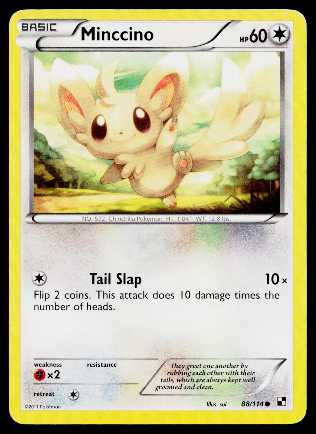 Minccino (#19) 19/30 Common BW Trainer Kit: Excadrill & Zoroark Pokemon