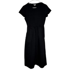 J. Crew Factory Short-Sleeve Knit Mixy Dress Black Size Small NWT CI194