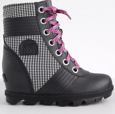 Sorel Joan of Arctic Youth Lexie Wedge Boots Black Big Girls 1 UK 13 EU 32