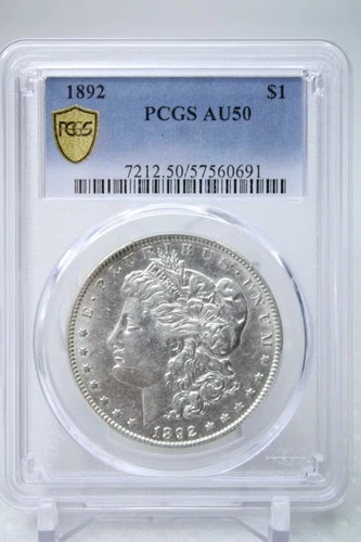 1892 $1 Silver Morgan Dollar PCGS AU 50 #0691