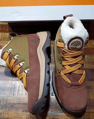 2025 model Timberland  Womens White Ledge Waterproof Leather Snow Hike Boot Sz 8