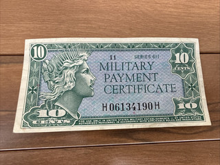 MPC Series 611 10 cents Military Payment Certificate 10c