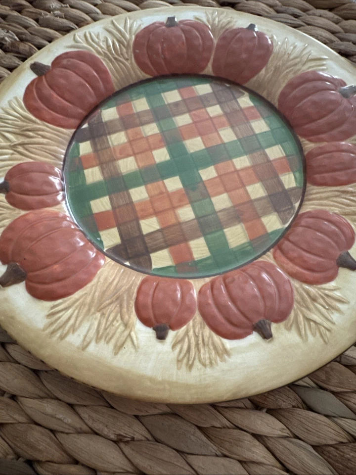 Plato de vela Yankee decoración espantapájaros acción de gracias otoño 8 pulgadas Foto 2 de 4