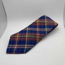 The Gap Designer Cotton Tie Men's Necktie Made in USA Plaid Blue Yellow Green