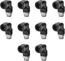 10 Pcs Push-To-Connect Fittings 3/8 Inch Tube OD X 1/4 Inch NPT Thread Pneumatic