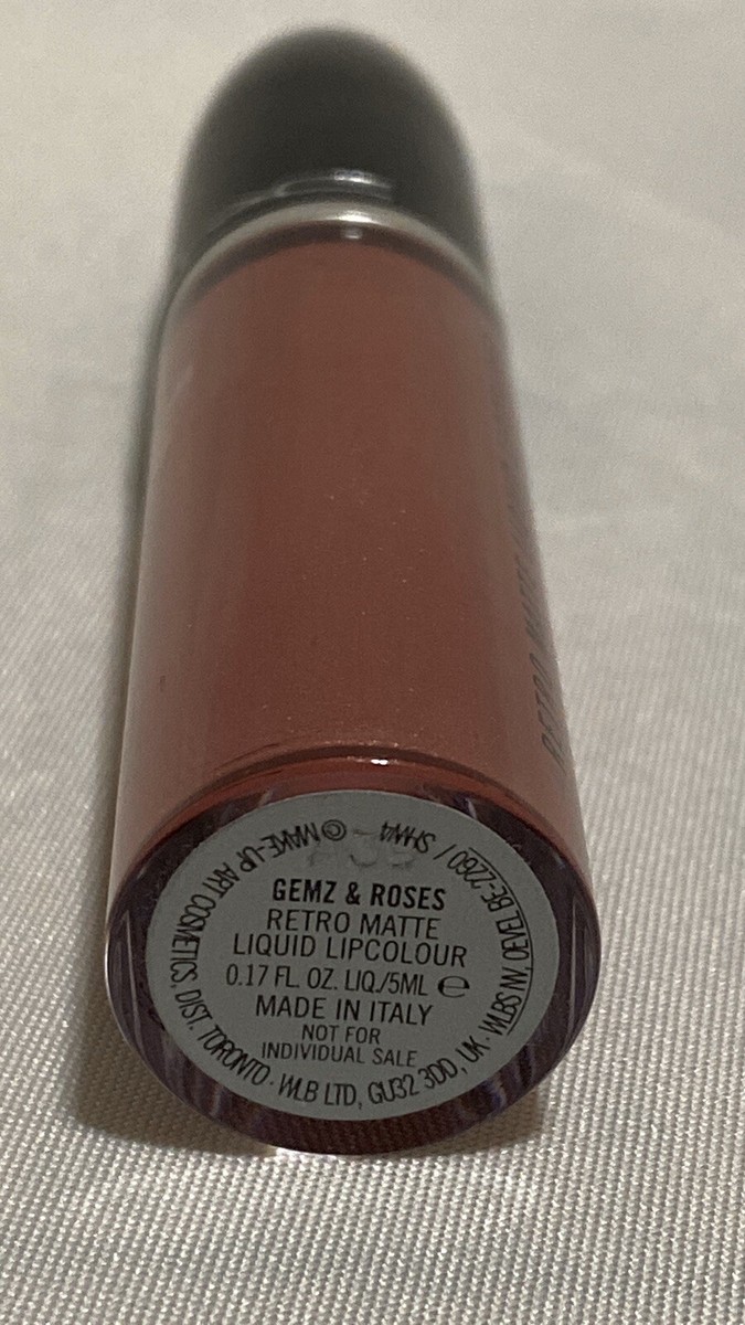 MAC Retro Matte Liquid Lipcolour Metallic Shade GEMZ & ROSE