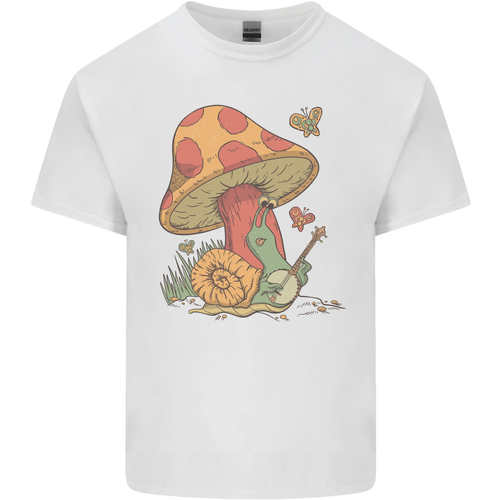 A Schnecke Spielen The Banjo unter Einem Pilz Herren Baumwolle Maglietta Tee Top - 第 21/104 張圖片