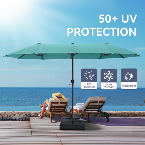 13ft Patio Umbrella Double Side Large Outdoor Market Umbrella with Crank - Picture 110 of 112