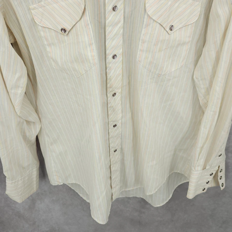 Camisa De Colección Miller Western Para Hombres 16.5-34 Beige Perla A Presión Vaquero Rodeo Ranchero EE. UU. Foto 2 de 4