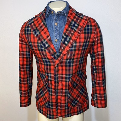 red plaid suit jacket