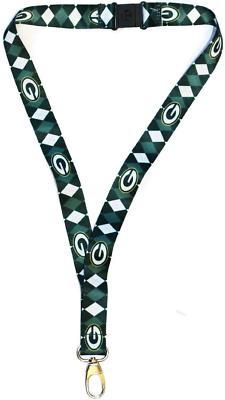 Green Bay Packers NFL Argyle Pattern Style Lanyard