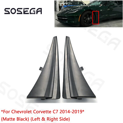For Corvette C7 Stingray 14-19 XL Extended Front Splash Guard Mud Flap Matte BLK