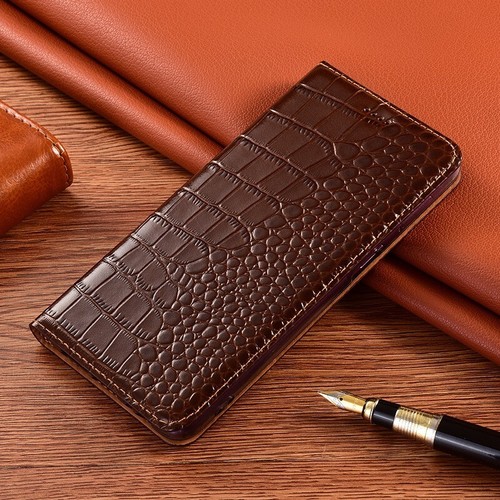 Genuine Leather Flip Case Crocodile print Credit Card Slots Holder Cell Phones - Picture 10 of 19
