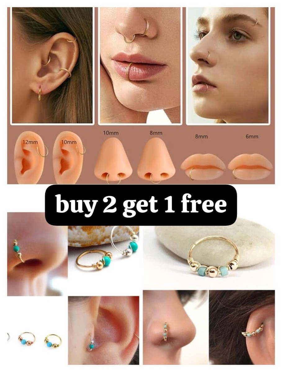 Partial Nose Hoop Nose Ring Hoop Varieties, Custom Sizes, Small