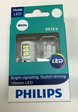 Philips Ultinon LED 7443 Light Bulbs White 7443W 7443WLED 12V 6000k 7443ULWX2