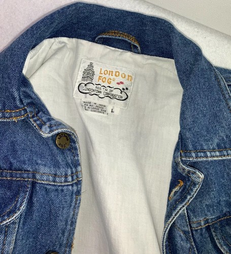 Chaqueta de camionero vintage de mezclilla azul niebla London para niños talla grande - Imagen 8 de 10