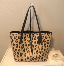 coach leopard print market tote