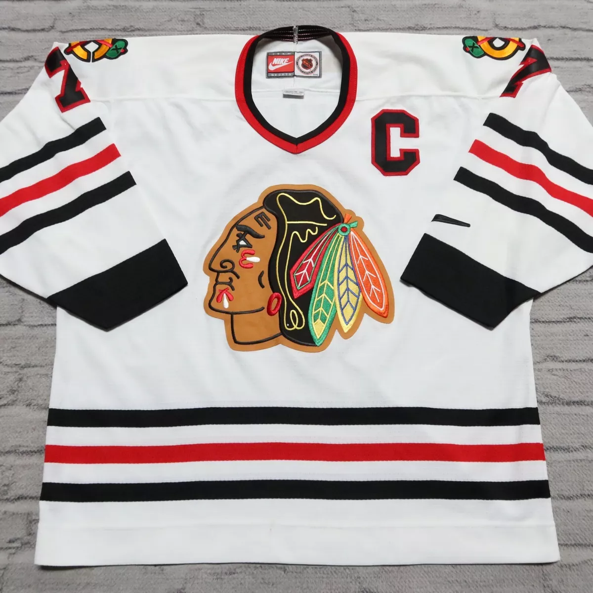 Vintage Chicago Blackhawks Chris Chelios Hockey Jersey 52 Nike