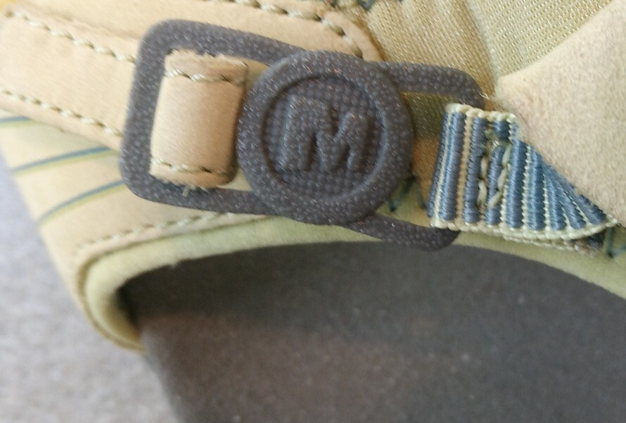 Splendididi sandali mules MERRELL grigio lime LOGO donna taglia 10 THONG slides