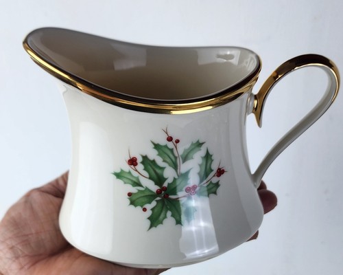 Lenox Holiday Dimension Tea/Coffee Pot Creamer & Sugar Bowl Cup/Saucer 11 Pc Set - Picture 12 of 13