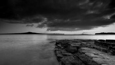 Landscape photography monochrome nature water stones Custom Gaming Mat Desk
