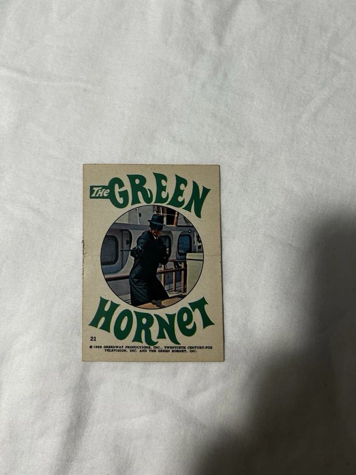 1966 Topps Green Hornet Set Break Sticker #21 Hi-Grade No Creases Centered - Image 3 of 4