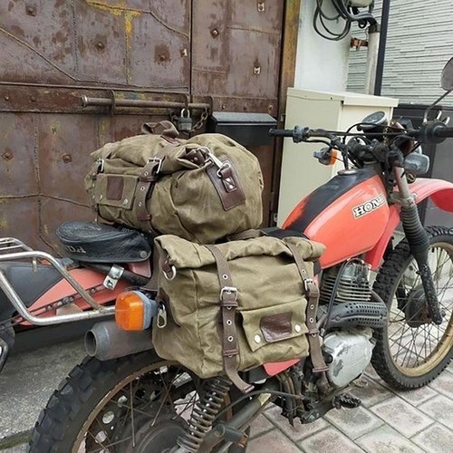 Oxford Heritage Motorcycle Motorbike Panniers Waterproof Touring Bags Khaki New - Picture 8 of 10