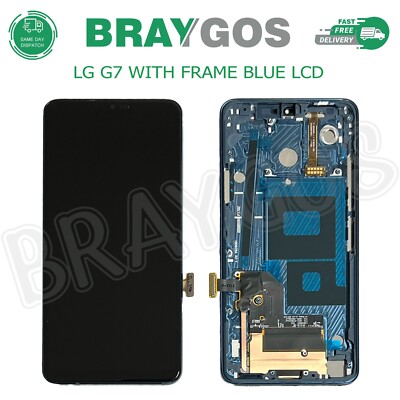 Für LG G7 ThinQ LCD Touchscreen Digitizer Display Baugruppe mit Rahmen blau