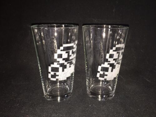 Etched Nintendo NES 8 Bit Mario Hand Etched (with a Dremel) Pint Glasses! - Picture 2 of 5
