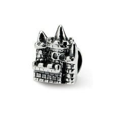 Castle Kids Bead .925 Sterling Silver Antique Finish Reflection Beads