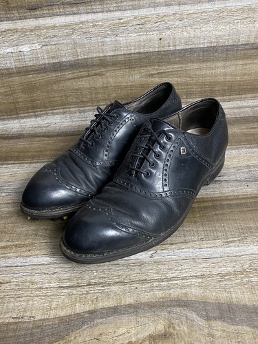Golf Shoes Black WingTip Leather USA 