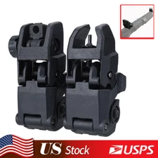 Tactical Folding Back Up Iron Sight Flip Up Front Rear Sights Set Picatinny Rail