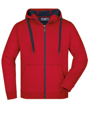 Herren Sweatjacke Jacke Kapuze Baumwollmischung Kordel in  Kontrastfarbe S-3XL