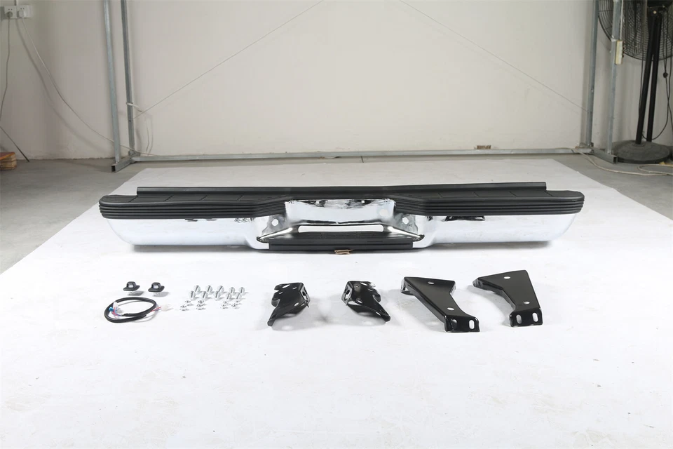 Chrome Steel Rear Bumper For 1988-2000 Chevy Silverado GMC Sierra C/K 1500 2500 - Изображение 3 из 4