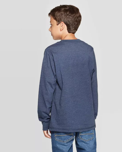 Camiseta de manga larga Marvel Avengers Burst para niños azul marino jaspeado nueva con etiquetas ¡Envío gratuito! - Imagen 2 de 4