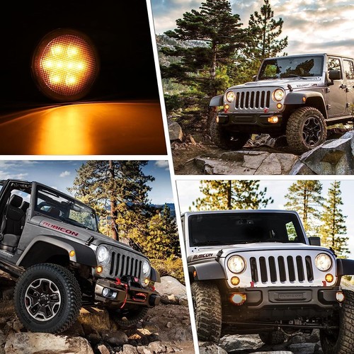 6pc For Jeep Jk 07-17 Kit 7" Round Led Headlights Fog Light Turnning Signal Lamp - Picture 21 of 21