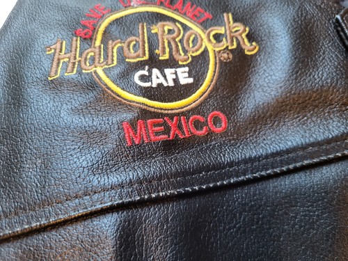 Vintage Hard Rock Cafe Mexico Save The Planet Leather Jacket / Vest RARE - Picture 3 of 16