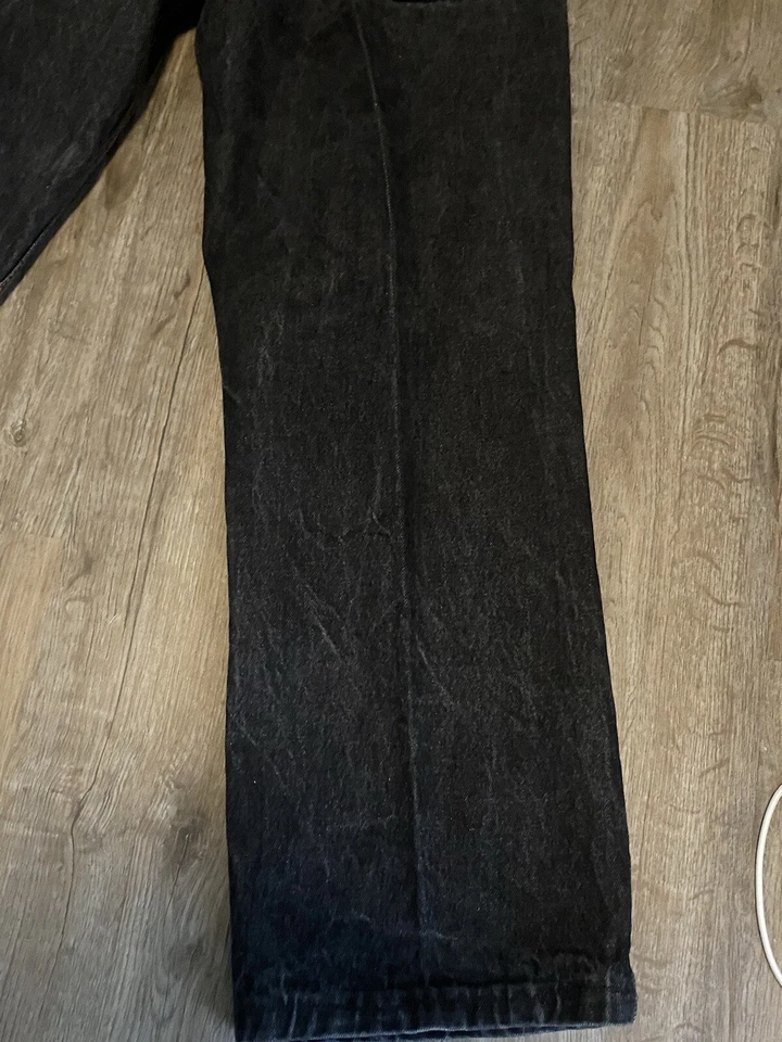 Pantalones de mezclilla Qruel Y2K holgados bordados para patinador para hombre talla 32x32 logotipo azul años 2000 Foto 3 de 4