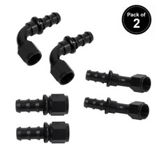 LokoCar 6AN 8AN 10AN Push Lock Hose Fitting End 0° 45° 90° Degree Black 2PCS