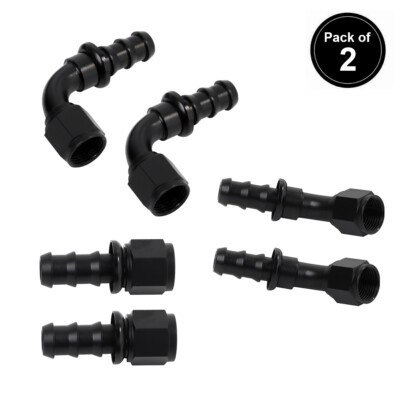 #ad #ad LokoCar 6AN 8AN 10AN Push Lock Hose Fitting End 0° 45° 90° Degree Black 2PCS $14.99