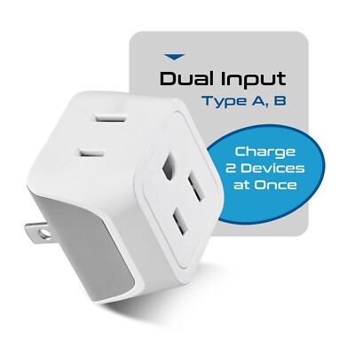 Ceptics USA to Japan, Philippines Travel Adapter Plug - Type A (CT