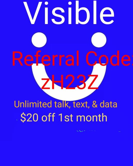 Visible Referral Code $20 off 1st Month then $30. Code zH23Z See Description
