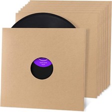 Facmogu 10PCS 12in Vinyl Record LP Jackets,Thick 350gsm Cardboard Brown