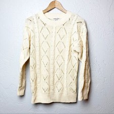 Vintage cream cable knit sweater by college point