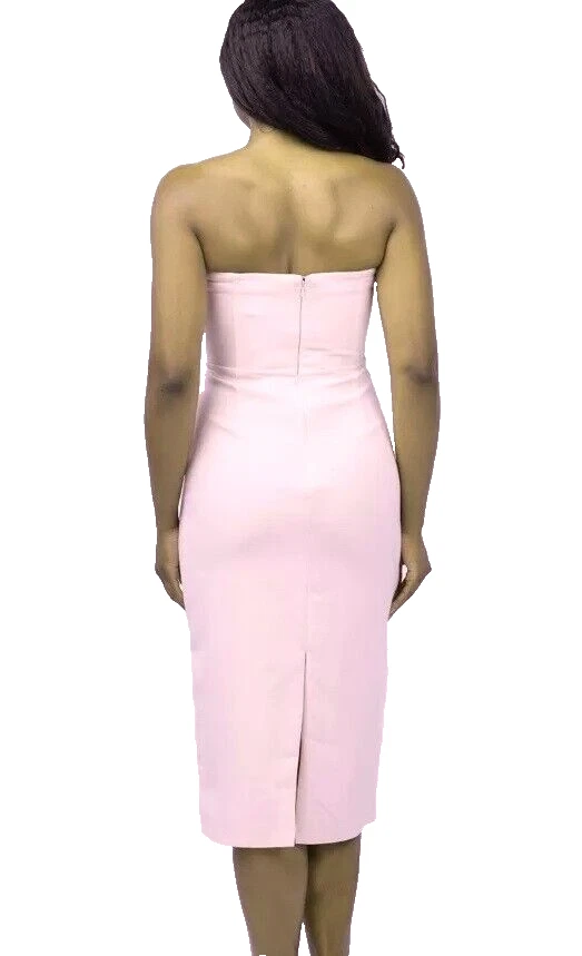 ML Monique Lhuillier Pearl Pink Milana Strapless Midi Cocktail Dress Size 6 $495 - image 2 of 2