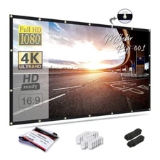 120 inch Projection Screen 16:9 HD Foldable Anti-Crease Portable Projector Movie