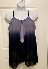 Island Waves Women  s Plus Size 2XL XXL Blue Gray Ombre One Piece Swimsuit